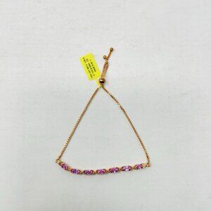 Shop LC Madagascar Pink Sapphire Sterling Silver Bolo Bracelet Adjustable 5050